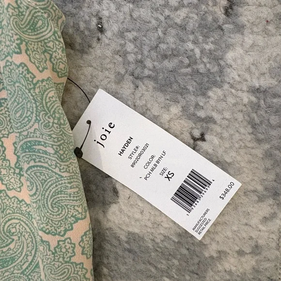 NWT $348! Authentic Joie 100% Silk Tiered Hayden Dress, SZ XS